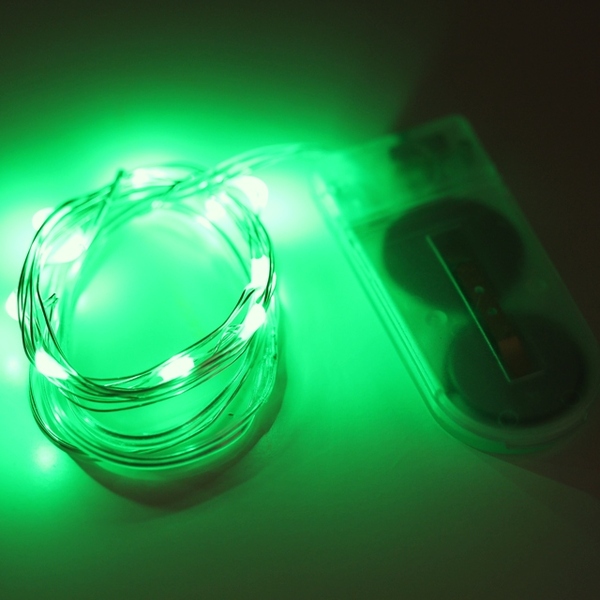 1m Bright Green 10 LED Battery Op Vine Fairy Lights String Bouquet Flower Decor eBay