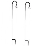 2pk Wrought Iron Garden Shepherds Hooks Black