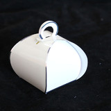 50pk Gloss White with Silver Edge Purse Favour Boxes