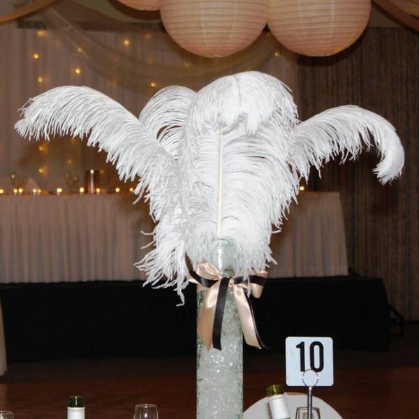 White Large Long Ostrich Feathers for Wedding and Party Decorations