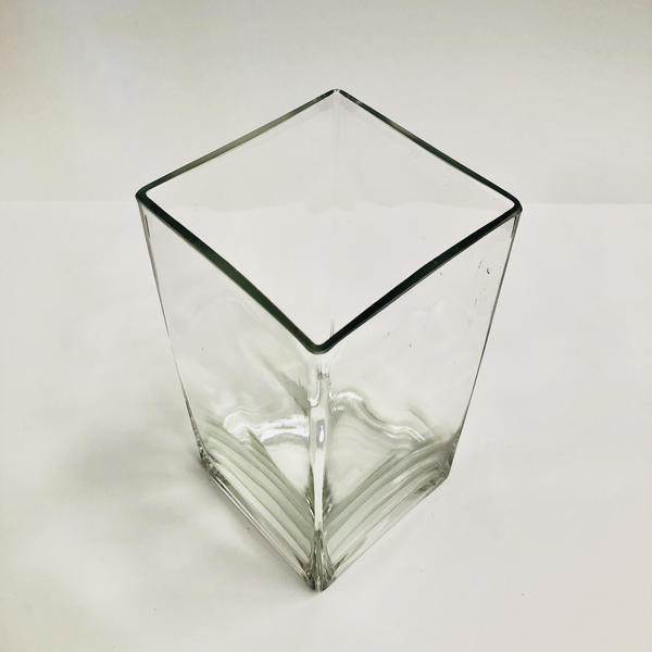 New Clear Glass 10cm X 25cm Square Vase Wedding Decoration Event