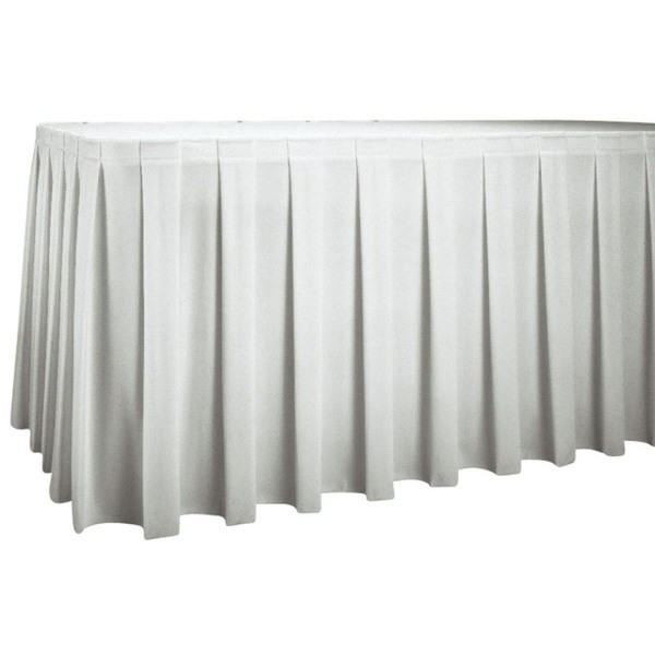 5.5m White Box Pleat Table Skirting