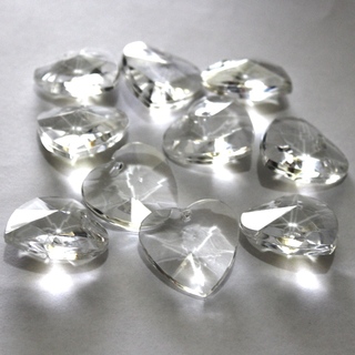 10pk Heart Shape Acrylic Crystal Pendants