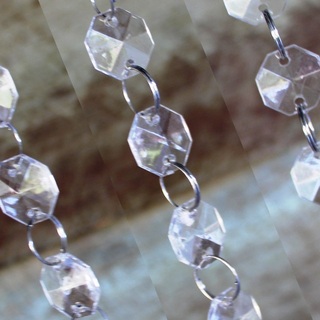50cm Small Octagonal Crystal Bead Strand Garlands - Pack of 10