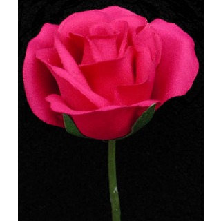 Fuschia Rose Velveteen Bloom Flower and Stem