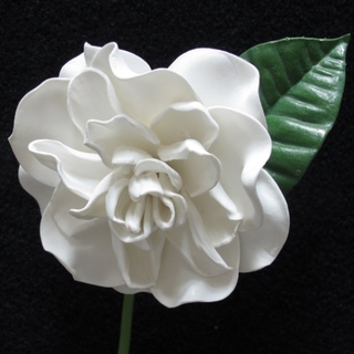 White Real Touch Gardenia Flower Head