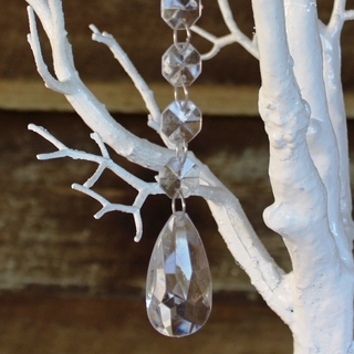 12pk Faceted Teardrop Hanging Acrylic Crystal Bead Tree Ornaments