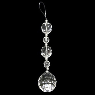 12pk Crystal & Silver Ball Hanging Acrylic Crystal Bead Tree Ornaments