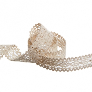 20m Ribbon Crochet Lace 19mm Wide - Cream Anna
