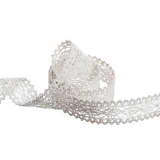 20m Ribbon Crochet Lace 19mm Wide - White Anna
