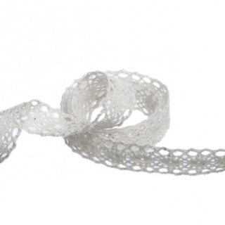 20m Ribbon Crochet Lace 19mm Wide - White Florence