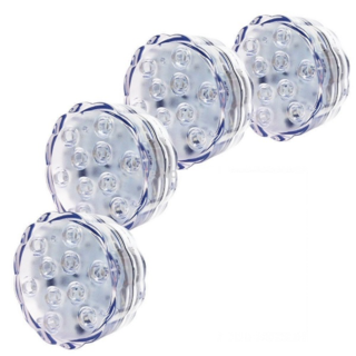 4pk Remote Controlled White LED Submersible Lights