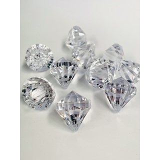 12pk Diamond Pendants Crystal Clear Acrylic 30mm