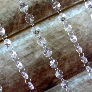 1.8m Acrylic Crystal Bead Garland - Small Faceted Octagon Beads