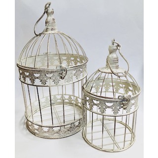 Set of 2 Parisian Round Bird Cages