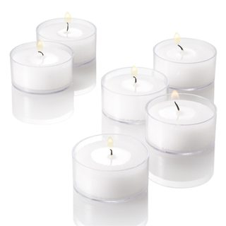 8pk White 4hr Tealight Candle - Clear Case