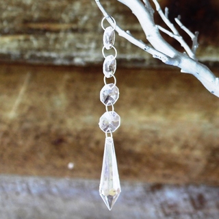 12pk Icicle Acrylic Crystal Bead Tree Ornament