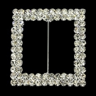 Large Square Diamante Ribbon Sash Slider 47mm