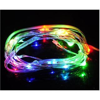 Multi-Coloured Wire Fairy Lights LED Bulbs Battery Operated