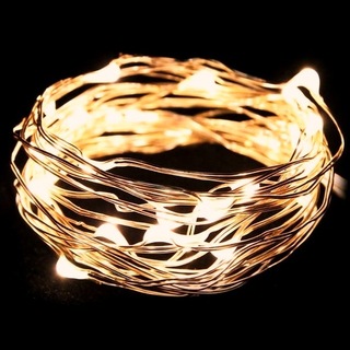 1m Copper Wire Fairy Lights 10 LED Bulbs Battery Operated