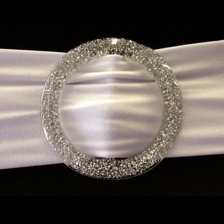 Large Silver Glitter Ribbon / Sash Sliders