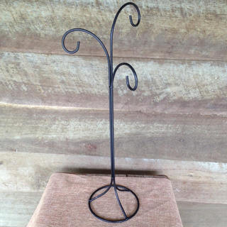 Vintage Black Iron Scroll Stand