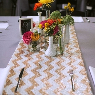 10 pack Chevron Sequin Table Runner