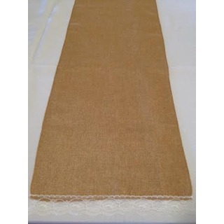 10 pack Burlap Vintage Table Runner Lace Ends