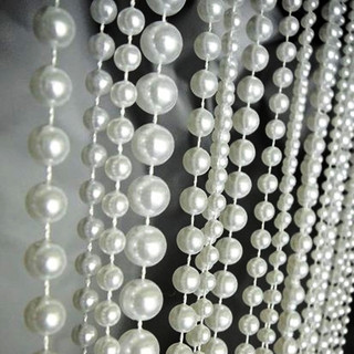 White String of Pearls Bead Curtains